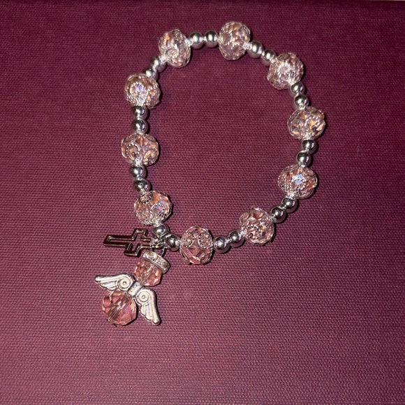 Jewelry - Blushing Guardian Angel Beaded Bracelet NEW